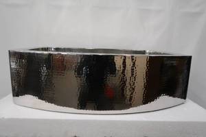 lot S2 image: Hammered Stainless Steel - Convex Rounded Farmhouse Sink - 33 X 22