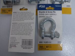 lot 28 image: Blue Hawk Galvanized Anchor Shackle with Screw Pin