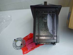 lot 31 image: Quoizel Cedar Point 13-in H Palladian Bronze Medium Base (E-26) Outdoor Wall Light