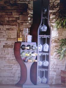 lot 1 image: Conversation Piece Wine Rack open b...