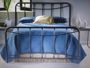 lot 4 image: Metal Bed open box Curved metal hea...