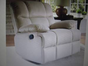 lot 13 image: Microfiber Swivel Rocker Recliner o...