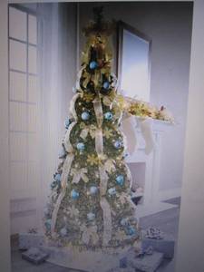lot 19 image: Poinsettia Pop-Up Tree open box Ret...