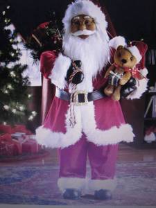lot 32 image: Jolly Animated Santa with Bear open...