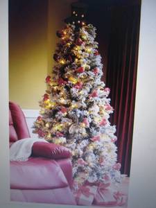 lot 51 image: Flocked Tree 6 ft open box Retail $...