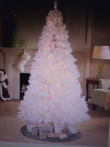 lot 68 image: Prelit White Christmas Tree open bo...