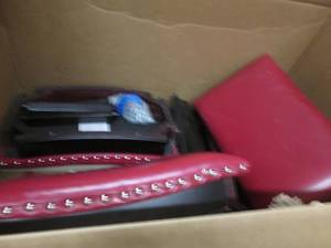 lot 83 image: 4 Hudson Saddle Stools open box Ret...