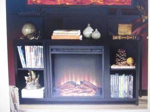 lot 144 image: Black Media-Storage TV Stand and El...