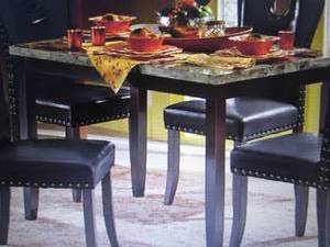 lot 147 image: Faux-Marble Dining Table only open ...