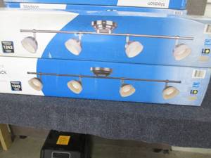 lot 148 image: 2 Madison 3 ft. 4-Light Satin Nicke...