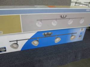 lot 152 image: 2 Madison 3 ft. 4-Light Satin Nicke...