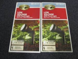 lot 187 image: 2 Low-Voltage 20-Watt Black Halogen...