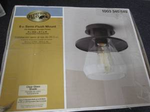 lot 206 image: 1-Light Oil Rubbed Bronze and Glass...
