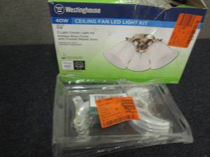 lot 221 image: Ceiling Fan Light Kit- only 2 globe...
