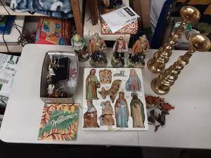 Hom-Co Porcelain Figures, Nativity Set & Candle Sticks