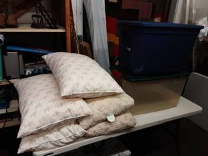 2-Tote Bins & 5 My Pillows