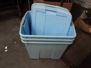 3 -Tote Bins With Lids 20 Gallon