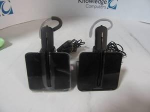 lot 11 image: Lot of 2 Plantronics Wireless Ear Piece wcharger
