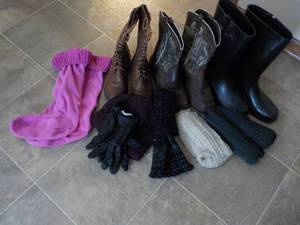 3 Pair Boots size 7 12B and 8 acc...