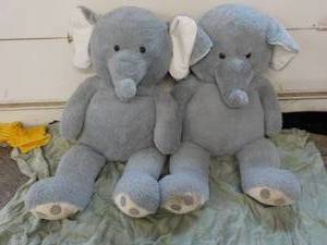 2 large stuffed blue elephants...