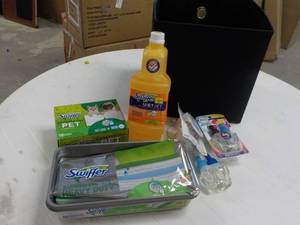Swiffer Supplies, Febreze in a tote...