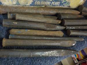 Railroad Spikes, Tools in a Wood bo...