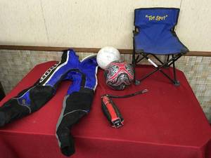 Motorcycle Pants, Volleyball, Soccerball, Boxing Speed Bag, & Kids Camping Chair