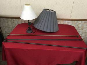 Lamp, Lamp Shades, & Curtain Poles