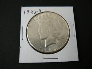 lot 1 image: 1923s Peace Silver Dollar