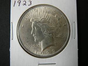 lot 19 image: 1923 Peace Silver Dollar