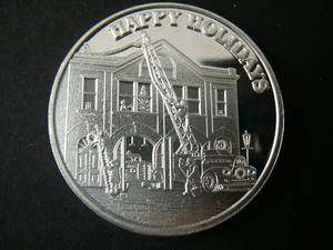 lot 30 image: .999 1 Troy oz Fine Silver  Happy Holidays 2005 Best Wished for Peace and Joy this Holiday Season