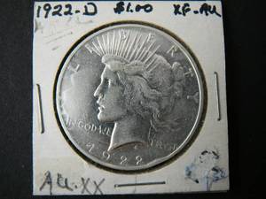 lot 70 image: 1922d Peace Silver Dollar
