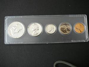lot 81 image: 1959 Proof Set Half Dollar, Quarter, Dime, Nickle, Penny