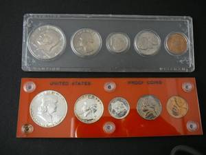 lot 90 image: 1953 & 1969 Proof Set 2- Half Dollars 2-Quarters, 2- Dimes, 2- Nickels, 2- Pennies