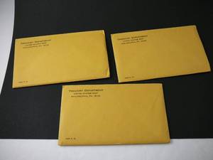 lot 97 image: 3- 1964 Proof Set Unopened Envelope Half dollar Quarter Dime Nickle Penny