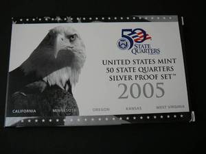 lot 106 image: 2005 Us Mint State Quarter Set California Minnesota Oregon Kansas Wes Virginia
