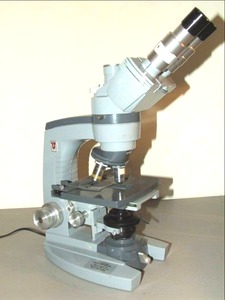lot 1 image: American Optical Spencer Professional Binocular Microscope Includes 4 Objectives w Illuminator Base - Excellent Working Condition