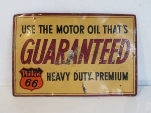 VINTAGE Metal Phillips 66 Motor Oil Sign