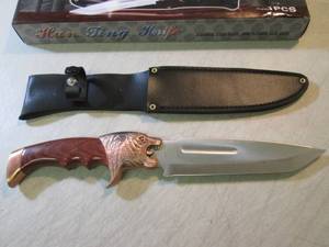 13 Tiger Head Handle Knife with Sh...