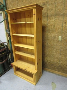 lot 5 image: Wood Display Shelf wAdjustable Shelves 33x16x76