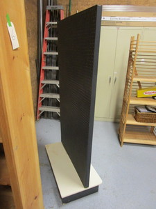 lot 7 image: Double Sided Pegboard Display on Wheels 19x36x74
