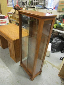 lot 34 image: Desk 25x42x31 Display Case 21x12x53