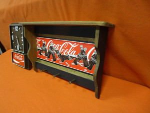lot 66 image: Coca Cola Clock & Coat Hook
