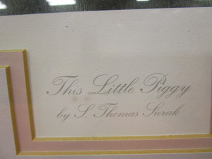 lot 209 image: Framed Print The Little Piggy 55750 by S. Thomas Sierak 27x31