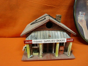 lot 215 image: Large Glass Coca Cola Bottle, Cabin, Tray