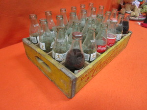 lot 224 image: Collectible Coca Cola Bottles & Wooden Crate