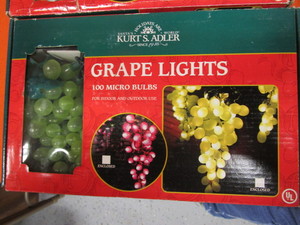 lot 291 image: (New) Grape Lights & Wicker Baskets