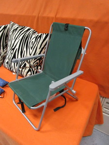lot 297 image: (New) Pillows, Door Draft Tubes, Kids Camping Chair