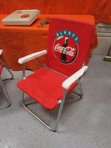 lot 311 image: Coca Cola Lawn Chairs & Clock (needs repair)