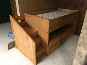 lot 332 image: (Near New) Trundle Bunk Bed